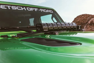 Rigid Industries 20" Adapt Hood Light Mount (FRONT): Jeep Wrangler JL 2018-26 / Gladiator JT 2020-25