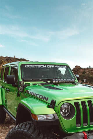 Rigid Industries 20" Adapt Hood Light Mount (FRONT): Jeep Wrangler JL 2018-26 / Gladiator JT 2020-25