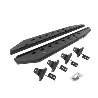 Go Rhino RB20 Slim Running Boards Kit w/ Brackets (F&R): Jeep Wrangler (18-26) - Textured Black