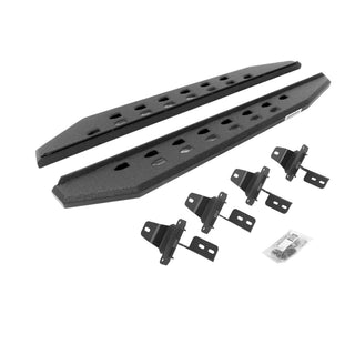 Go Rhino RB20 Slim Line Running Boards Kit w/ Brackets: Jeep Wrangler (2018-2026) - Bedliner Coating