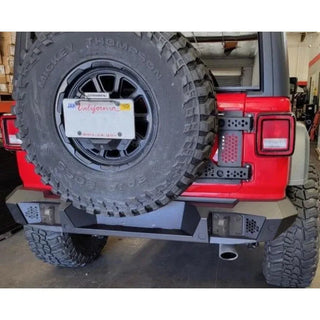 Go Rhino Trailline Full Width Rear Bumper: Jeep Wrangler (2018-2026) - Black Powder Coat