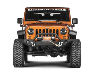 Raxiom HD Powder Coated Steel Light Bar Hood Mount Brackets: Jeep Wrangler (07-18) w/ Black Finish