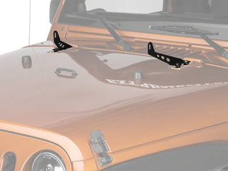 Raxiom 24-In Light Bar Hood Mounting Brackets: Fits Most Jeep Wrangler Models (2007-2018) - Black