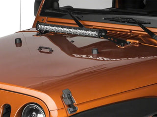 Raxiom 24-In Light Bar Hood Mounting Brackets: Fits Most Jeep Wrangler Models (2007-2018) - Black