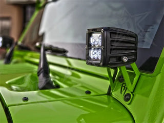 Rigid Industries PRO A-Pillar Mounts (S/S) (F&R): Jeep Wrangler JK 2007-2018