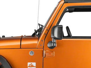Raxiom Windshield Mounted Dual Light Brackets: Fits Most Jeep Wrangler Models (2007-2018) - Black