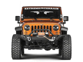 Raxiom Windshield Mounted Dual Light Brackets: Fits Most Jeep Wrangler Models (2007-2018) - Black