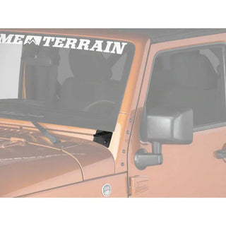 Raxiom Windshield Mounted Light Brackets: Fits Most Jeep Wrangler Models (2007-2018) - Black