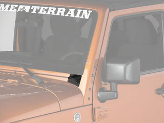 Raxiom Windshield Mounted Light Brackets: Fits Most Jeep Wrangler Models (2007-2018) - Black