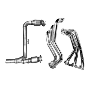 BBK 1.625" Long Tube Exhaust Headers Silver Ceramic (F&R): Jeep Wrangler JK 2007-2011 3.8L