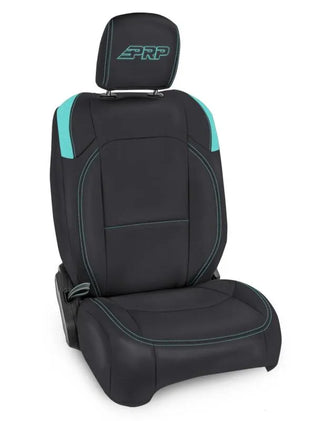 PRP Seats Front Seat Covers (PAIR) w/ Molle Back: Jeep Wrangler / Gladiator (18-26) - Black/Teal