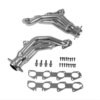 BBK 1.875" Shorty Headers Silver Ceramic (F&R): 11-23 Challenger / Charger R/T Scat Pack 6.4L / SRT 392 / Hellcat 6.2L / 300C SRT8 6.4L