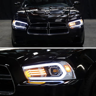 Spec D OE Halogen Projector Headlight (Chrome Housing Clear Lens): Dodge Charger 2011 - 2014 (Models Only)