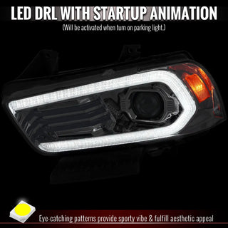 Spec D OE Halogen Projector Headlight (Chrome Housing Clear Lens): Dodge Charger 2011 - 2014 (Models Only)