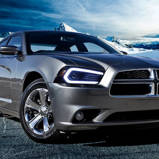 Spec D OE Halogen Projector Headlight (Matte Black Housing Smoked Lens): Dodge Charger 2011 - 2014 (Models Only)
