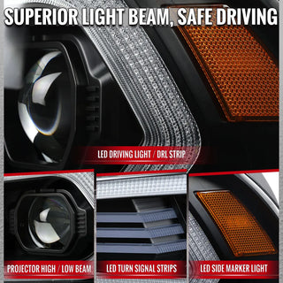 Spec D OE Halogen Projector Headlight (Matte Black Housing Clear Lens): Dodge Charger 2011 - 2014 (Models Only)