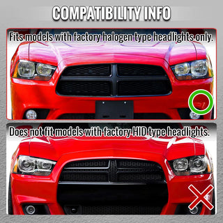 Spec D OE Halogen Projector Headlight (Matte Black Housing Clear Lens): Dodge Charger 2011 - 2014 (Models Only)