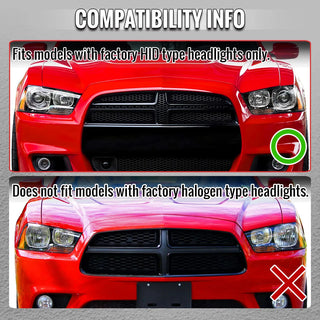 Spec D OE HID Projector Headlight (Matte Black Housing Clear Lens): Dodge Charger 2011 - 2014 (Models Only)