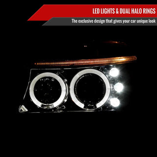 Spec D Projector Halo Headlights (Chrome): Dodge Dakota & Durango 1997 - 2004