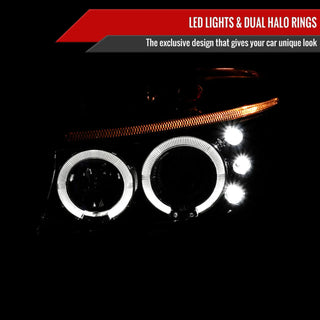 Spec D Projector Halo Headlights (Smoke): Dodge Dakota & Durango 1997 - 2004