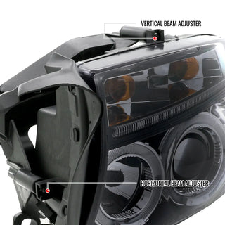 Spec D Projector Halo Headlights (Smoke): Dodge Dakota & Durango 1997 - 2004