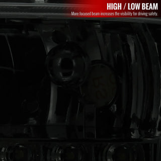 Spec D Crystal Headlights w/ LED's (Smoke): Dodge Dakota & Durango 1997 - 2004