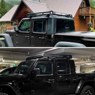 Spec D Roof Rack Basket (Matte Black): Jeep Gladiator 2020 - 2025