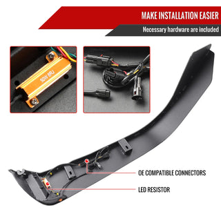 Spec D Flat Front Fender Flares w/ Switchback LED's (2pc): Jeep Gladiator 2020 - 2025