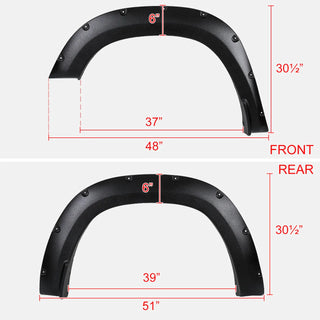 Spec D Riveted Style Fender Flares (Texture Black, 4pc): Ram 1500 2019 - 2024