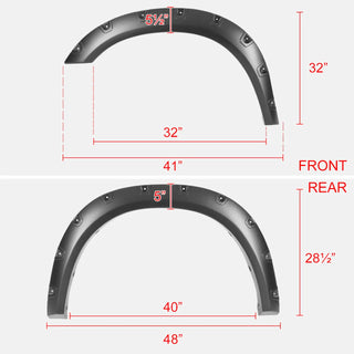 Spec D Riveted Style Fender Flares (Smooth Black, 4pc): Ram 2500 & 3500 2019 - 2024