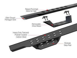 APS Side Armor RS Nerf Bars (Pair): Jeep Wrangler JK 4-Door 2007 - 2018