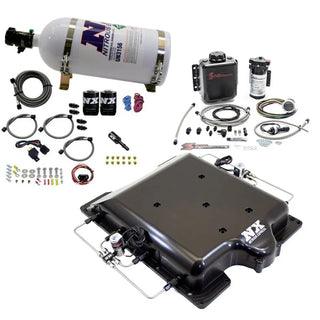 Nitrous Express Billet Supercharger Lid Water Methanol & Nitrous Kit 10lb Bottle (FRONT): Fits Dodge 2015-2023 Hellcat 6.2L HEMI