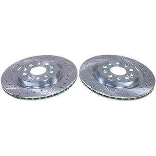 PowerStop Drilled & Slotted Zinc Plated Rear Rotors (PAIR): Jeep Grand Cherokee (2022-2026)