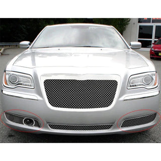 APS Polished SS Fog Light Grilles V2 (FRONT): Chrysler 300 (11-14) w/ Adaptive Cruise