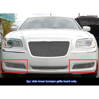 APS Polished SS Fog Light Grilles (V1): Chrysler 300 (11-14) w/o Adaptive Cruise Control