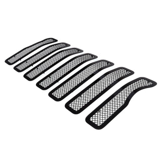 APS Black Stainless Upper Mesh Grille: Jeep Wrangler 2018 - 2025