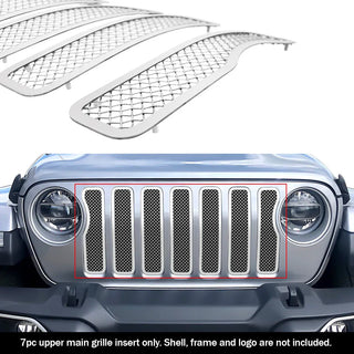 APS Polished Stainless Upper Mesh Grille: Jeep Gladiator 2020 - 2025