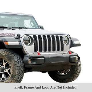 APS Black Stainless Upper Billet Grille: Jeep Wrangler JL 2018 - 2025