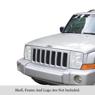 APS Black Stainless Steel Upper Billet Grille: Jeep Commander 2005-2010