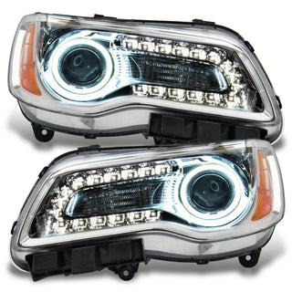 Oracle Lighting Pre-Assembled SMD Halo Headlights Chrome: Chrysler 300 Models (2011-2014) - White
