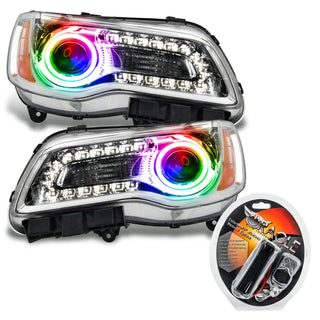 ORACLE Lighting Pre-Assembled SMD Halo Chrome Headlights (FRONT): Chrysler 300 (11-14) w/ ColorSHIFT
