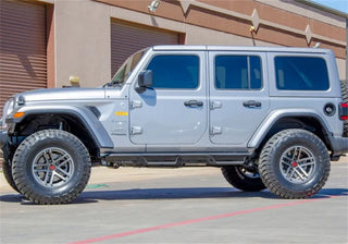 N-Fab Predator Pro Nerf Steps Textured Black (F&R): Jeep Wrangler Unlimited JL 2018-2026