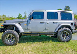 N-Fab Predator Pro Nerf Steps Textured Black (F&R): Jeep Wrangler Unlimited JL 2018-2026