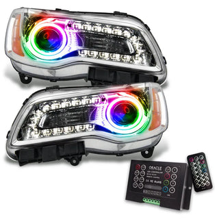 ORACLE Lighting SMD Halo Chrome Headlights w/ ColorSHIFT 2.0 Controller: Chrysler 300 (11-14)
