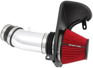 Spectre Polished F/I Air Intake Kit w/Red Filter (FRONT): Fits Dodge/Chrysler 2011-2023 6.4L
