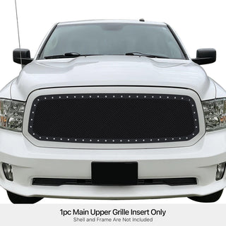 APS Black Stainless Upper Rivet Grille: Ram 1500 2013 - 2018