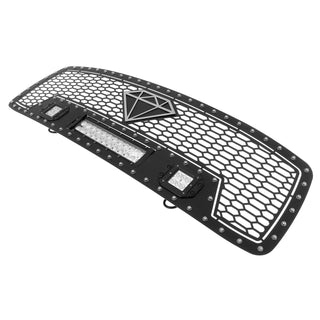 APS Stainless Upper Sheet Grille w/ LED's: Dodge Ram 2002 - 2005