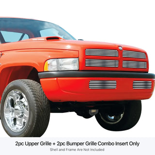 APS Polished Stainless Billet Grilles (Upper & Lower): Dodge Ram 1994 - 2001