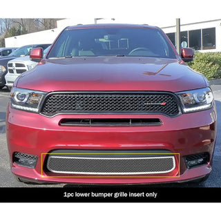 APS Polished Stainless Lower Mesh Grille (w/OUT Adaptive Cruise Control): Dodge Durango 2018 - 2020