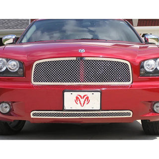 APS Polished Stainless Mesh Grilles (Upper & Lower, 2.5mm): Dodge Charger 2006 - 2010